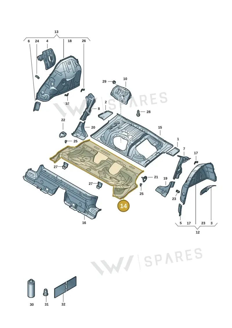 5QE813115C — Volkswagen Golf 2.0 BlueMotion (2019-2024) diagram 5h0803017, position 14