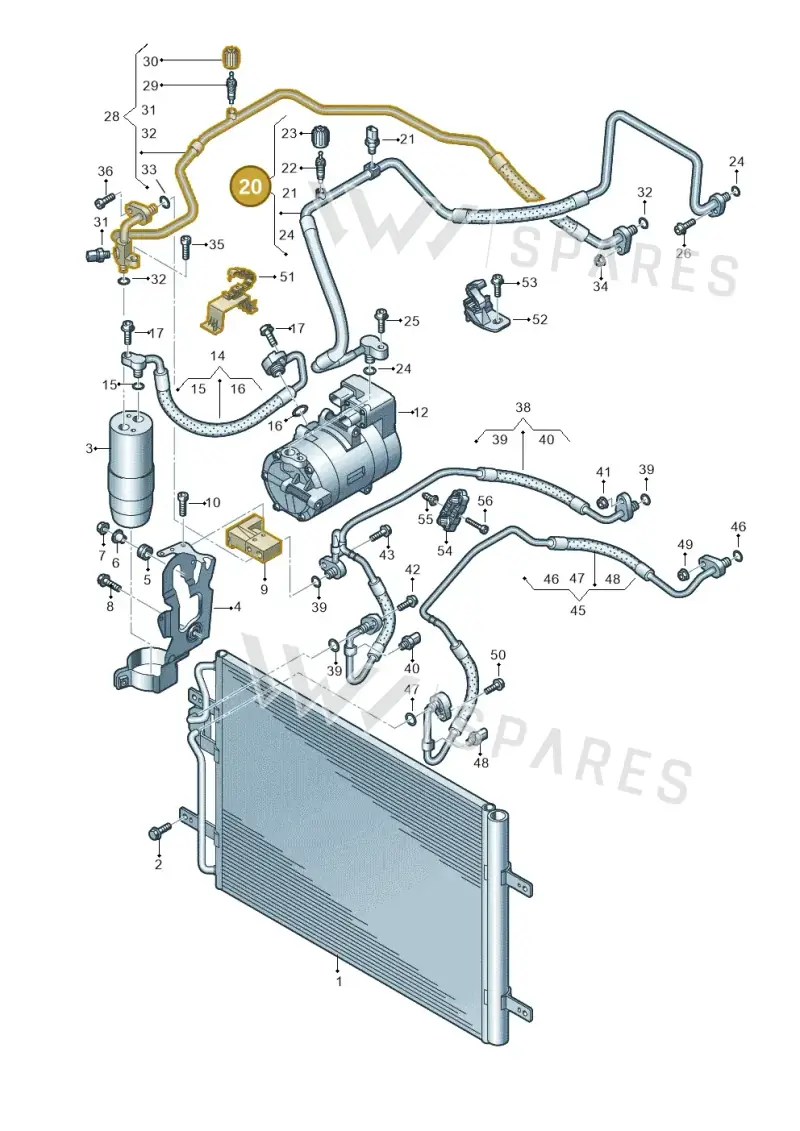 5QE816721D — Volkswagen E-Golf (2014-2021) diagram 774260500, position 20