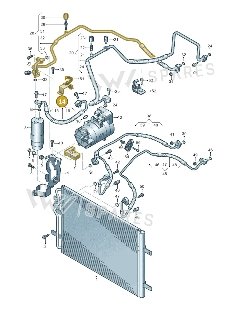 5QE816744 — Volkswagen E-Golf (2014-2021) diagram 774260500, position 14