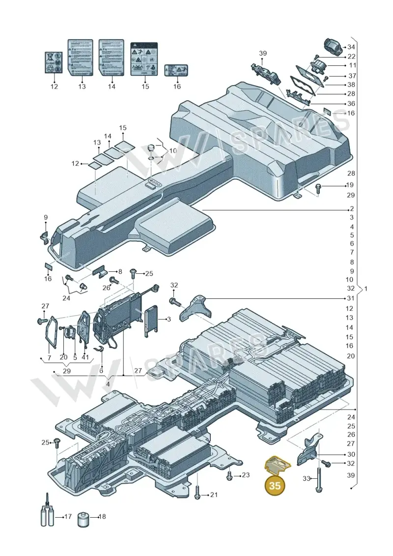 5QE880669B — Volkswagen E-Golf (2014-2021) diagram 774915500, position 35