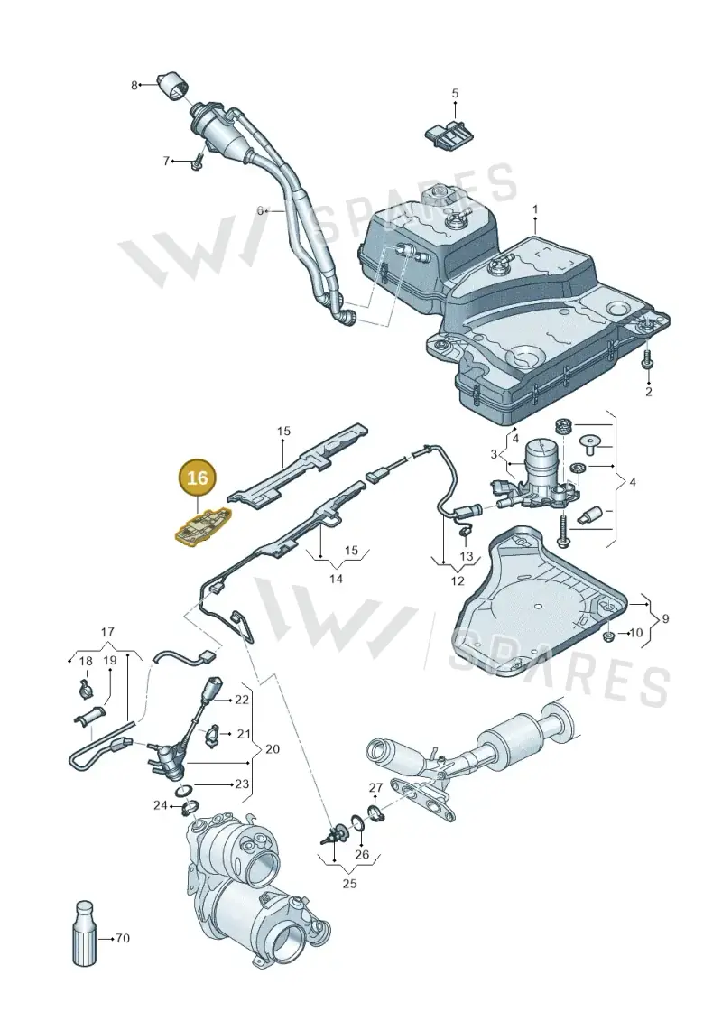 5QF131327 — Volkswagen Tiguan 2.0 4Motion (2017-2024) diagram 884253102, position 16