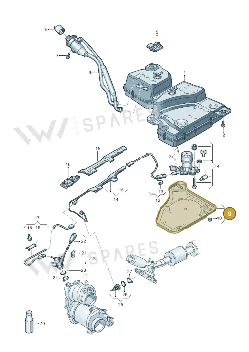 5QF131331A — Volkswagen Tiguan 2.0 4Motion (2017-2024) diagram 884253102, position 9