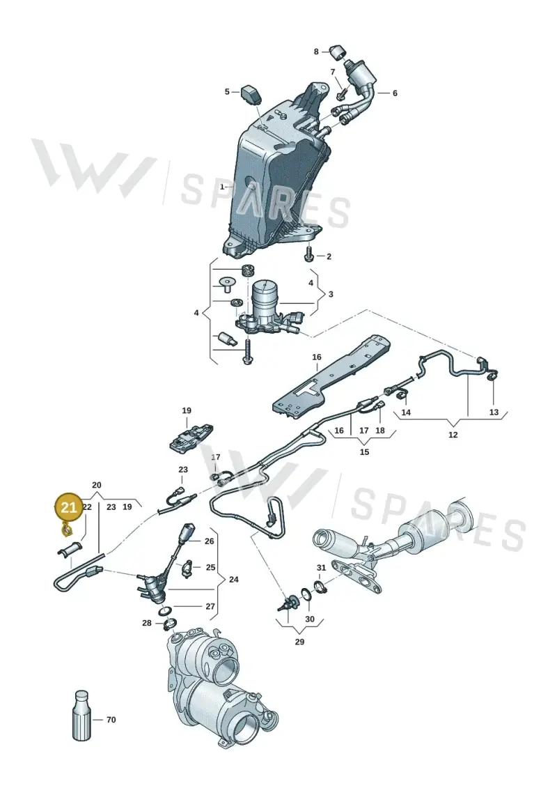 5QF131645 — Volkswagen Caddy Maxi Kombi (2020-2024) diagram 2ka253100, position 21