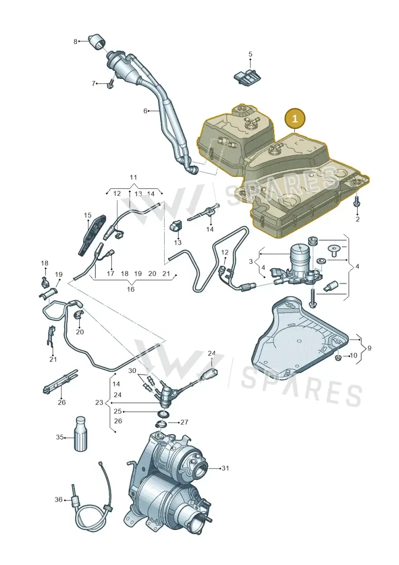 5QF131877N — Volkswagen Tiguan 2.0 4Motion (2017-2024) diagram 884253560, position 1