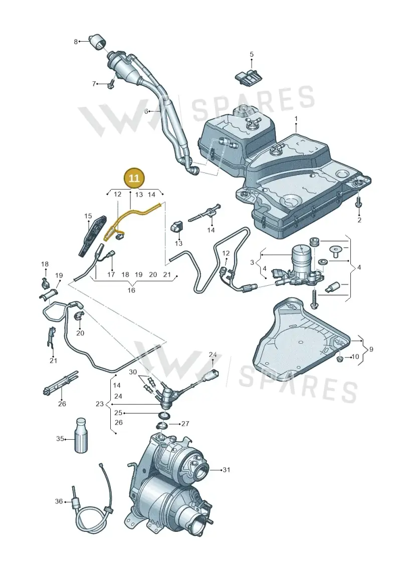 5QF131983D — Volkswagen Tiguan 2.0 4Motion (2017-2024) diagram 884253560, position 11