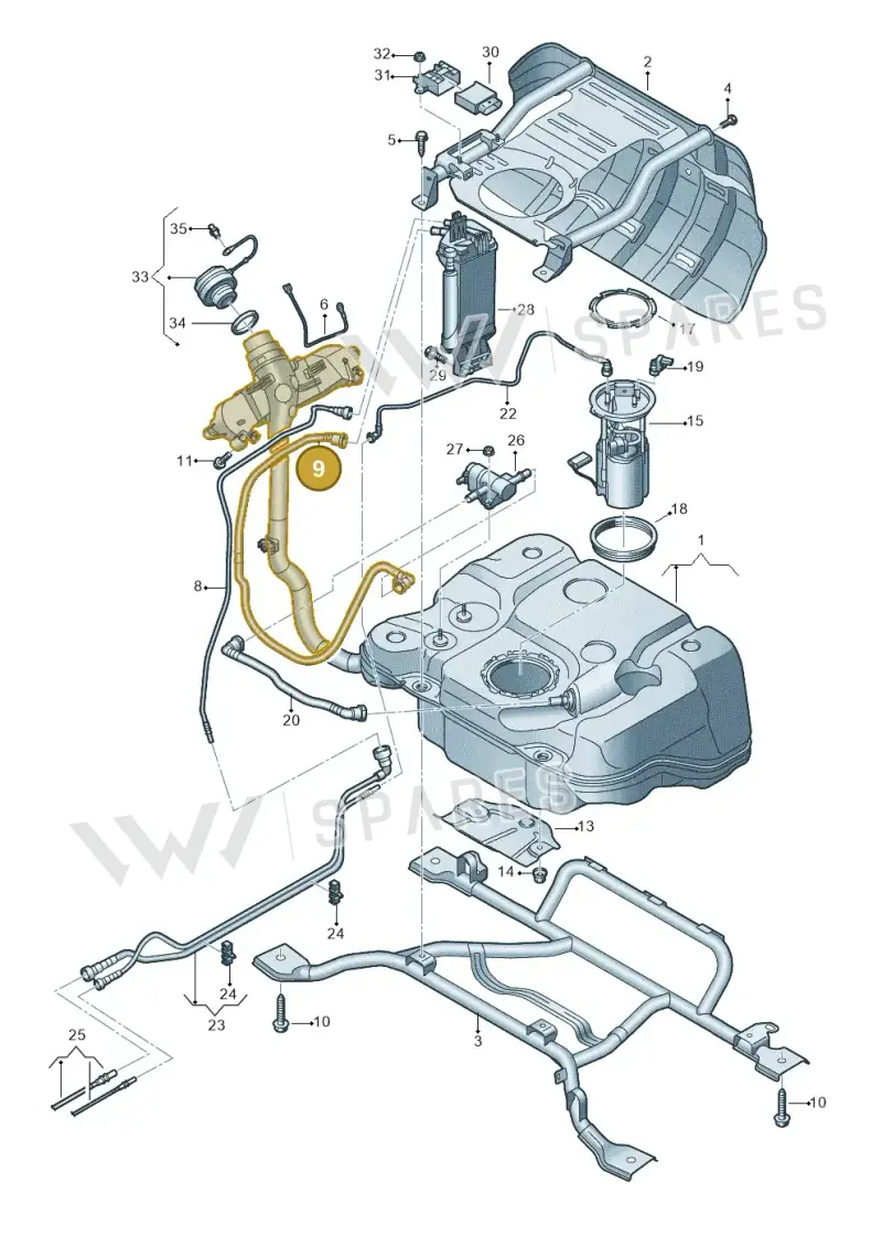 5QF201160P — Volkswagen Tiguan 2.0 (2023-) diagram 884201050, position 9