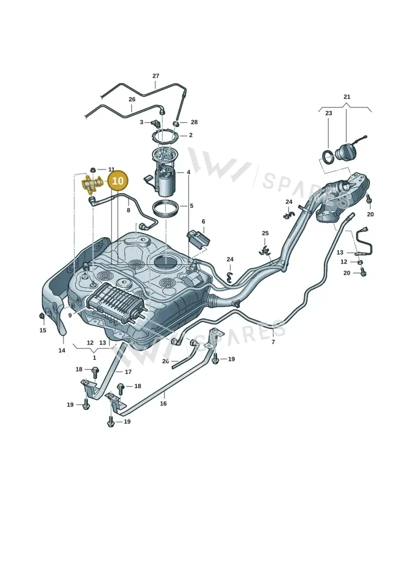 5QF201549A — Volkswagen Multivan (2021-) diagram 7t0201050, position 10