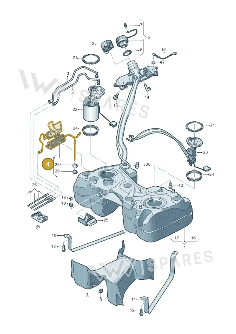 5QF201607 — Volkswagen Tiguan 2.0 (2023-) diagram 884201650, position 4