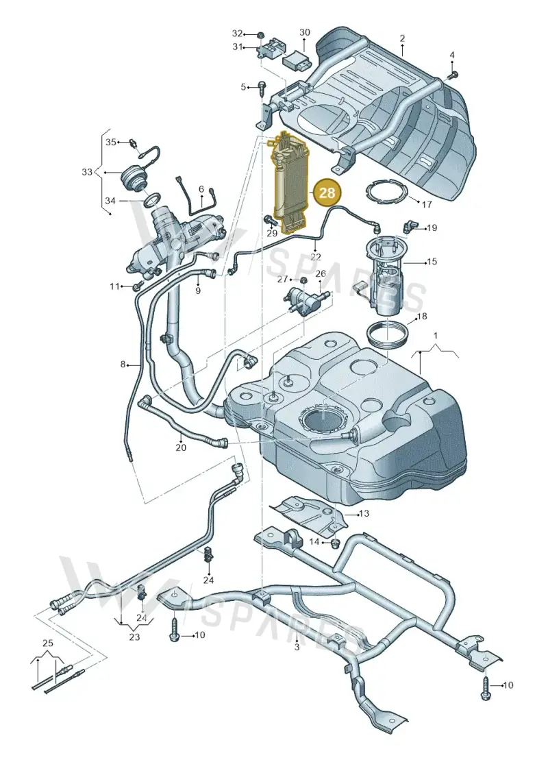 5QF201799 — Volkswagen Tiguan 2.0 (2023-) diagram 884201050, position 28