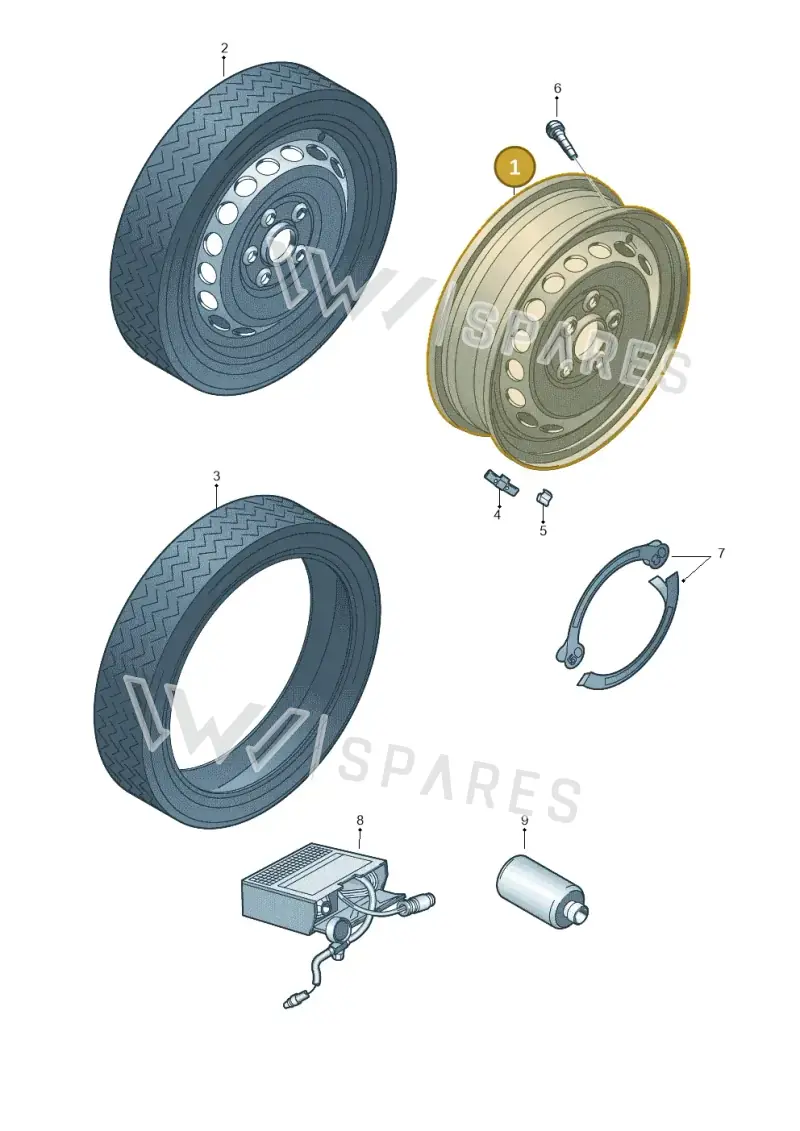 5QF601027P03C — Volkswagen Tiguan 2.0 (2023-) diagram 719601120, position 1