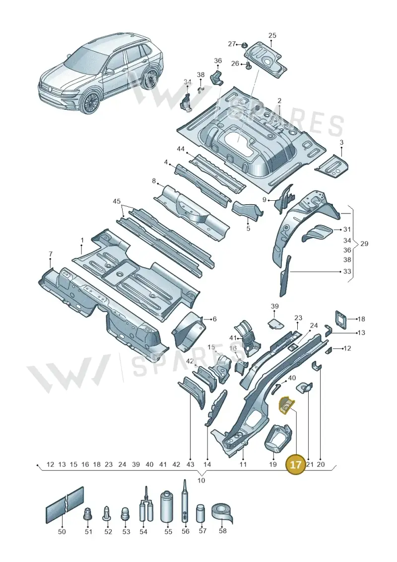 5QF801771 — Volkswagen Tiguan 2.0 4Motion (2016-2024) diagram 884803025, position 17