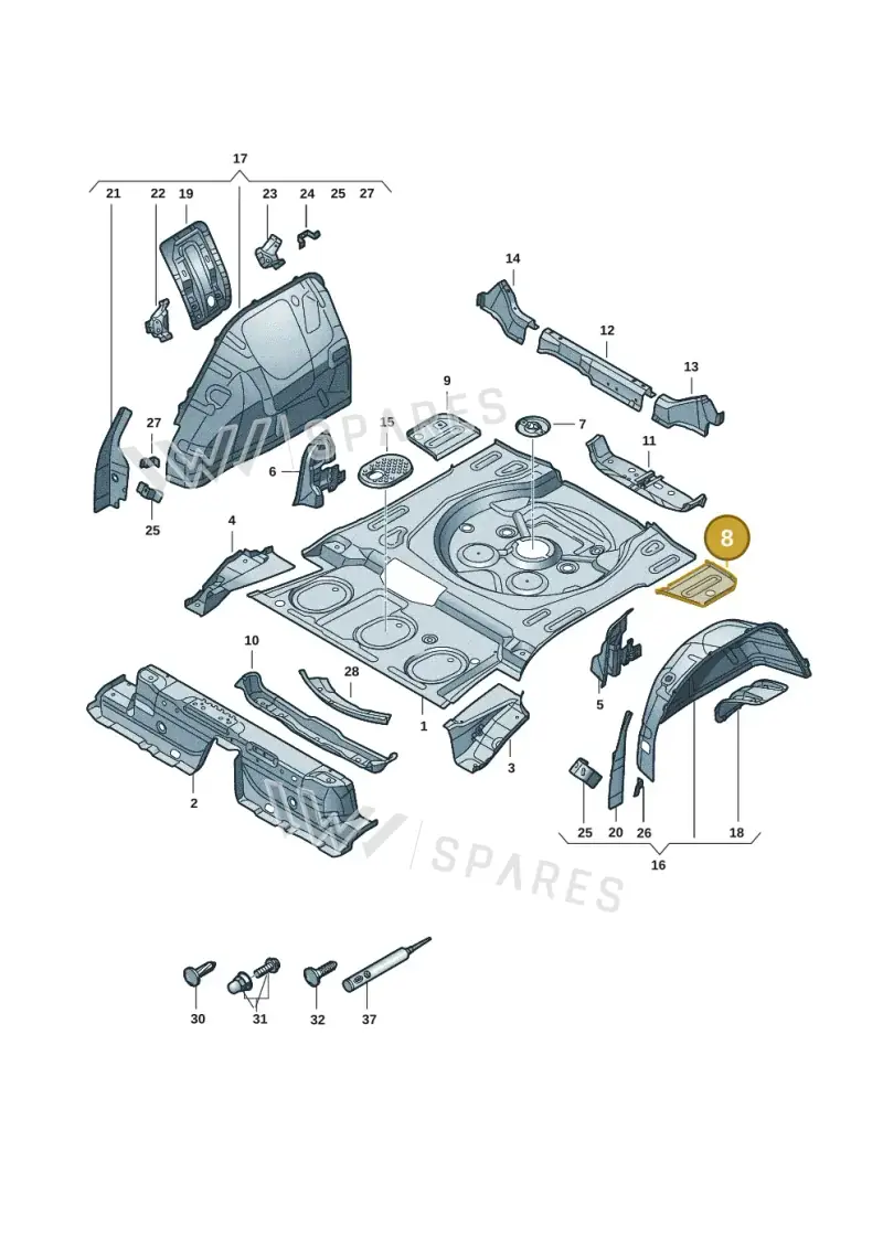 5QF802091B — Volkswagen Tiguan 2.0 (2023-) diagram 57x803350, position 8