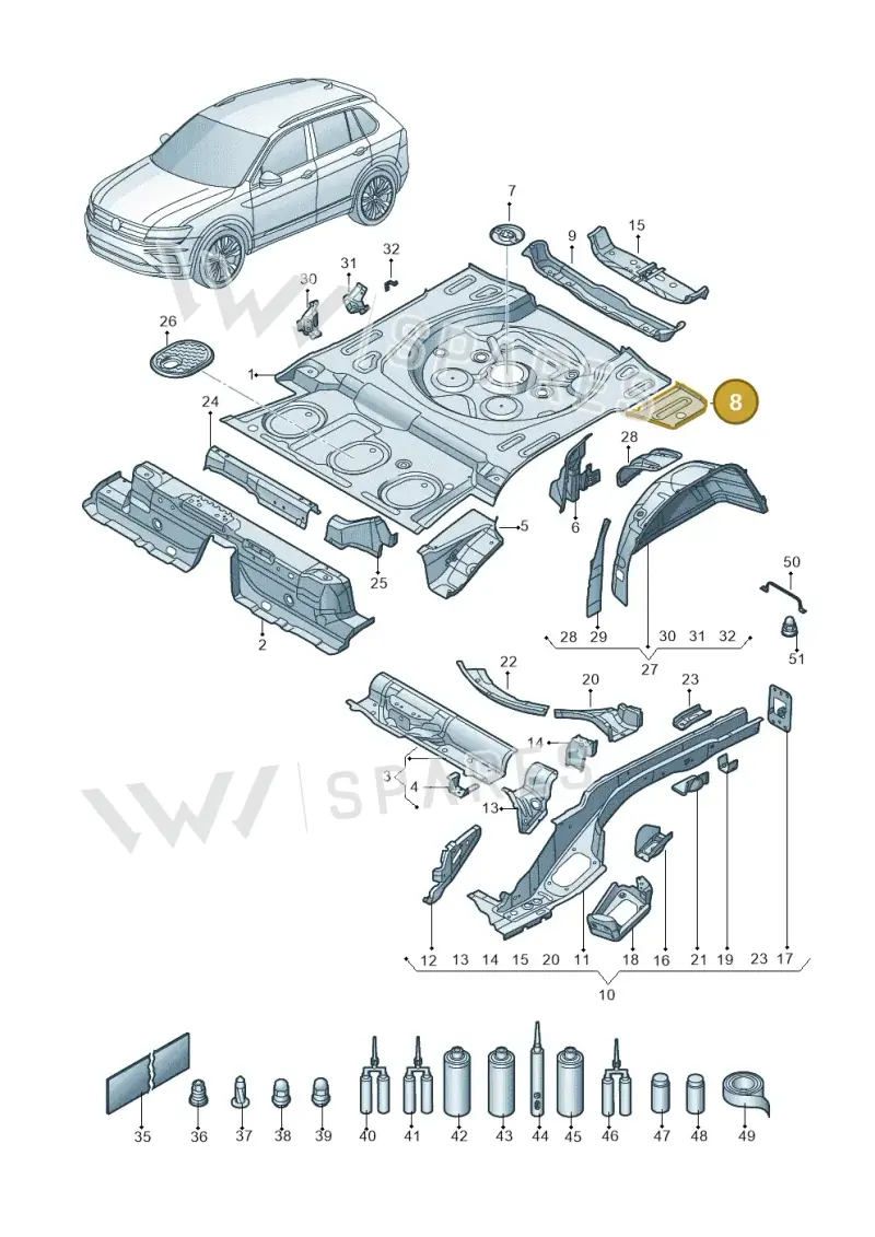 5QF802091C — Volkswagen Tiguan 2.0 4Motion (2017-2024) diagram 434803010, position 8