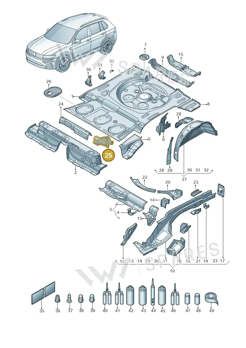5QF802136B — Volkswagen Tiguan 2.0 4Motion (2016-2024) diagram 884803200, position 25