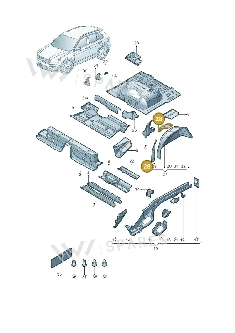 5QF802192 — Volkswagen Tiguan (2016-2023) diagram 808803250, position 28