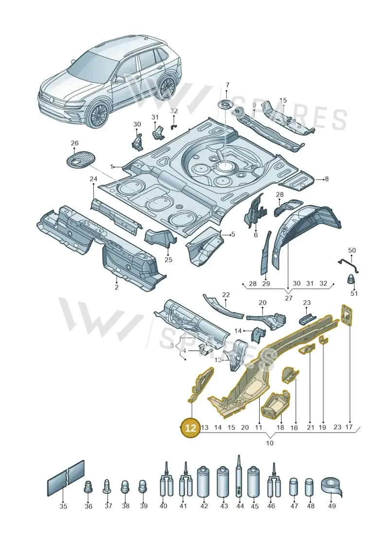 5QF802557 — Volkswagen Tiguan 2.0 4Motion (2017-2024) diagram 434803010, position 12