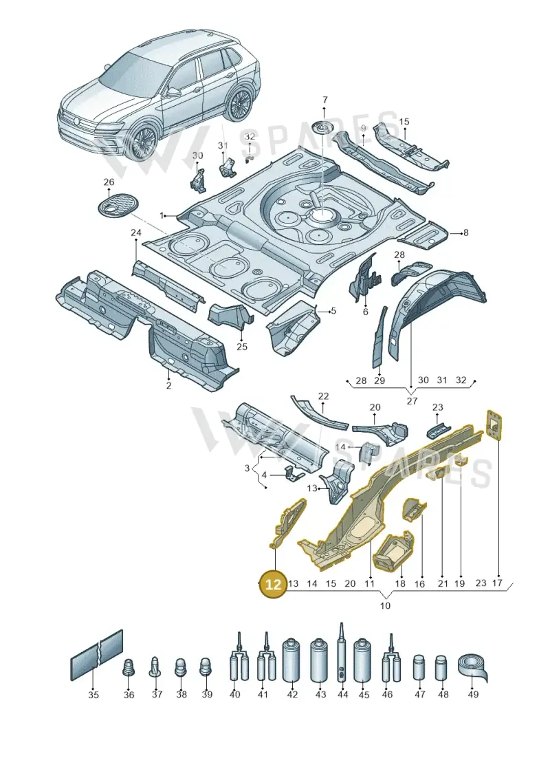 5QF802557 — Volkswagen Tiguan 2.0 4Motion (2016-2022) diagram 884803200, position 12
