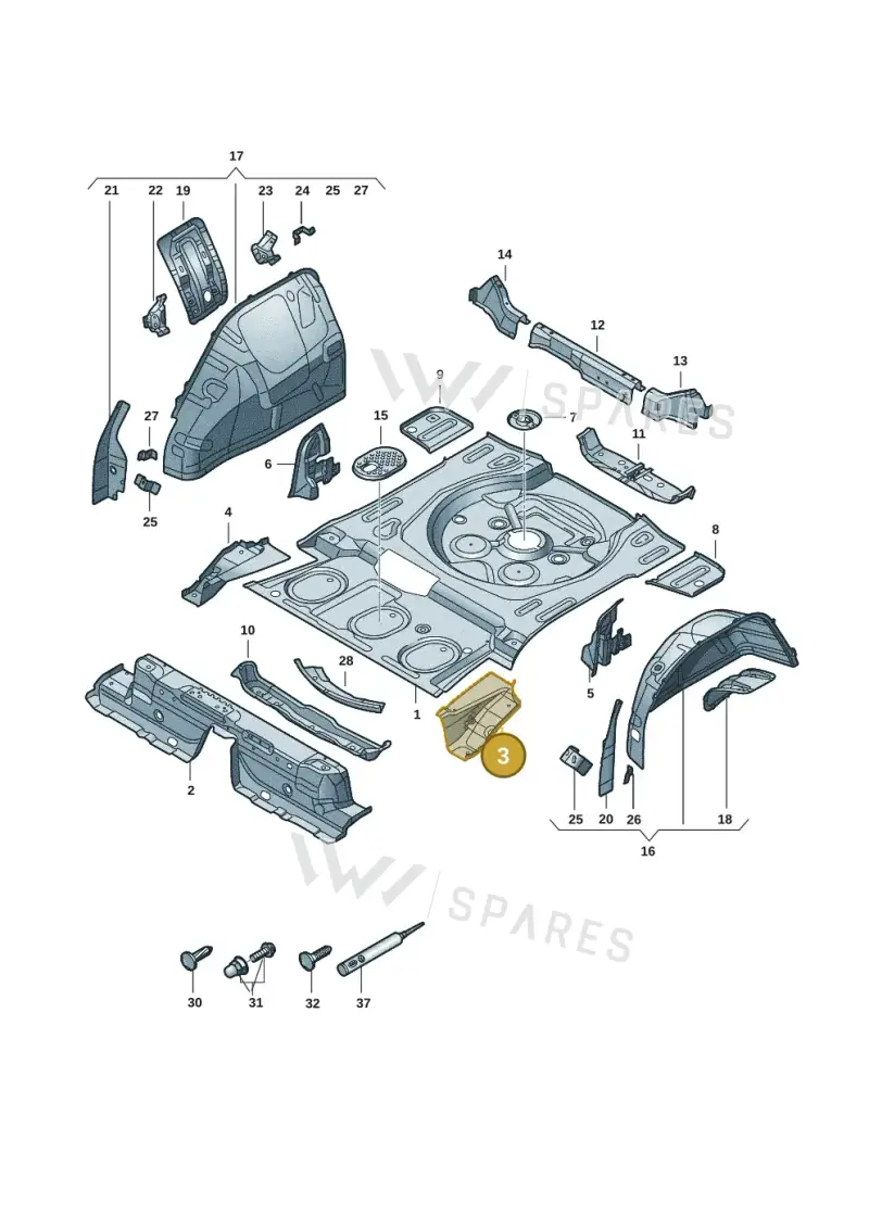 5QF803401 — Volkswagen Tiguan 2.0 (2023-) diagram 57x803350, position 3