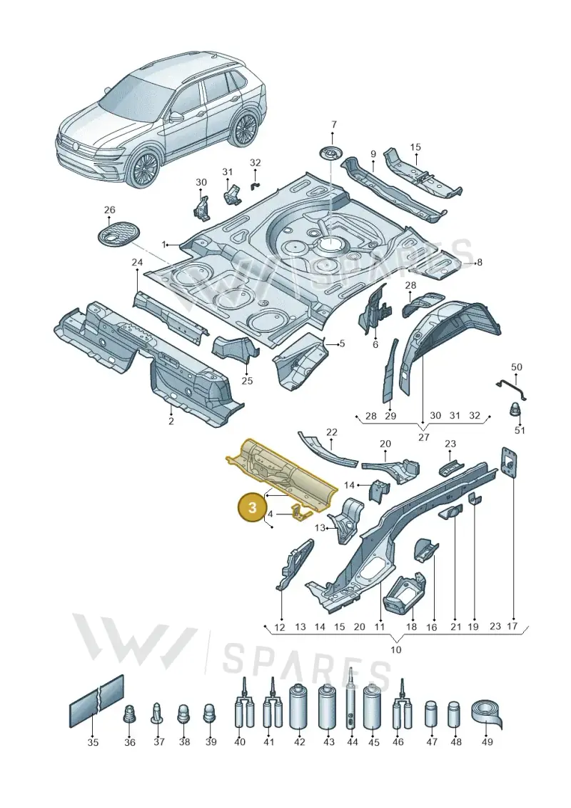 5QF803531 — Volkswagen Tiguan 2.0 4Motion (2017-2024) diagram 434803010, position 3