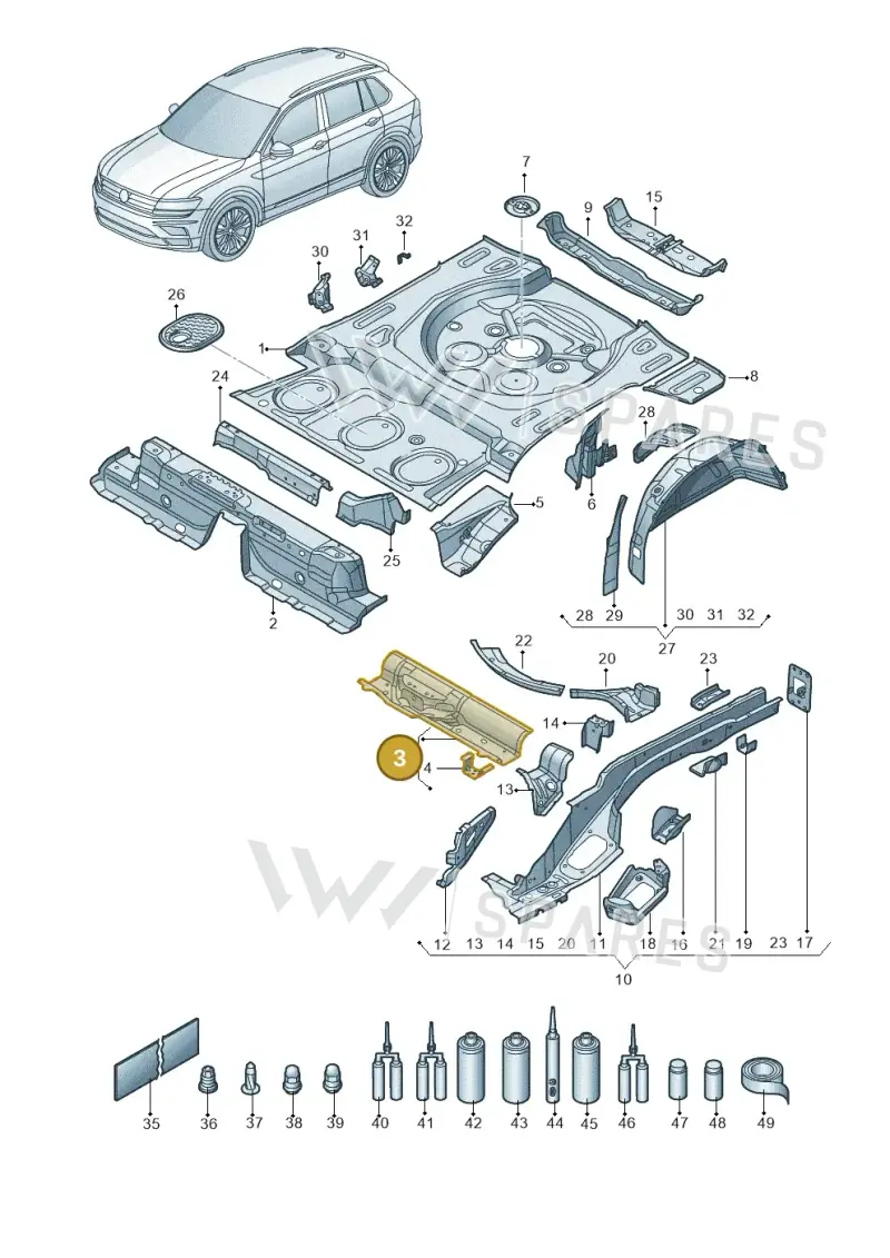 5QF803531 — Volkswagen Tiguan 2.0 4Motion (2016-2024) diagram 884803200, position 3