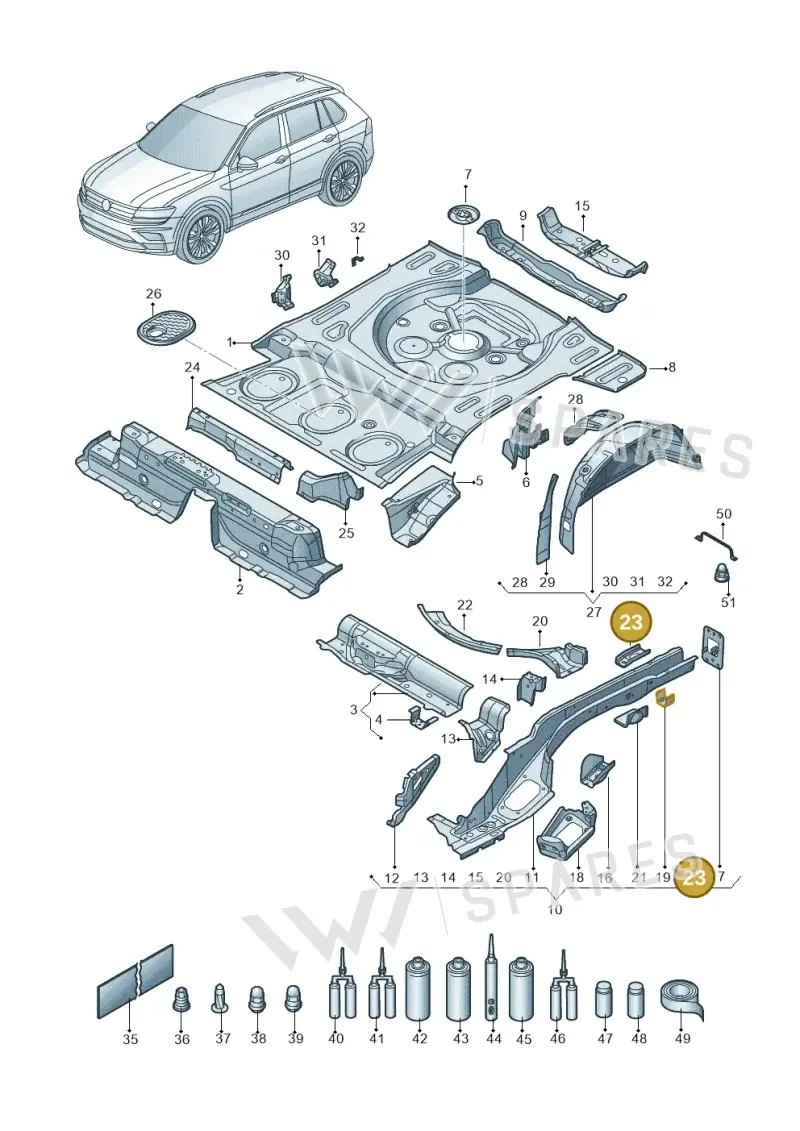 5QF803698 — Volkswagen Tiguan 2.0 4Motion (2017-2024) diagram 434803010, position 23