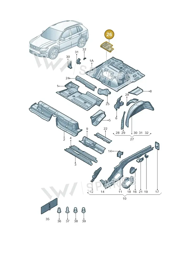 5QF803961 — Volkswagen Tayron (2018-) diagram 808803250, position 26