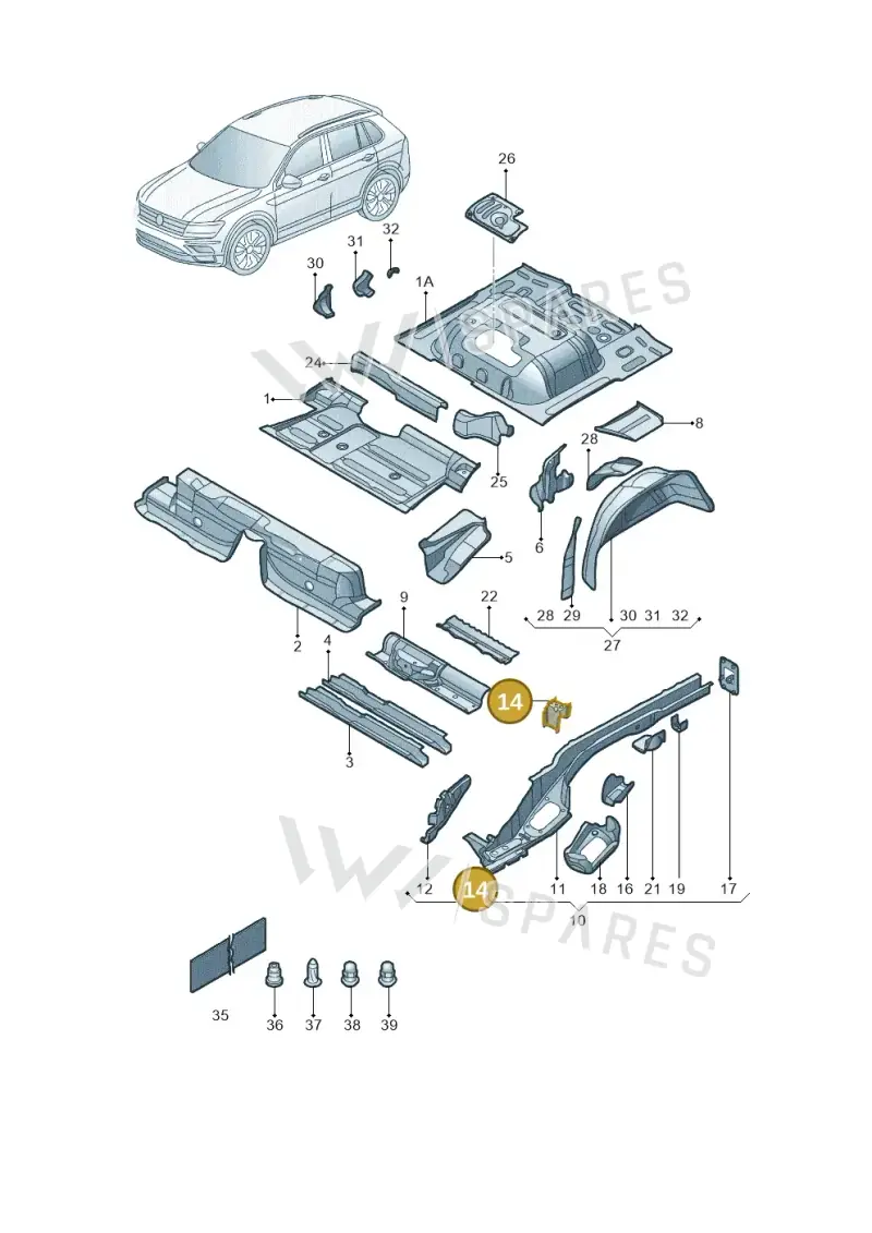 5QF813545 — Volkswagen Tayron (2018-) diagram 808803250, position 14