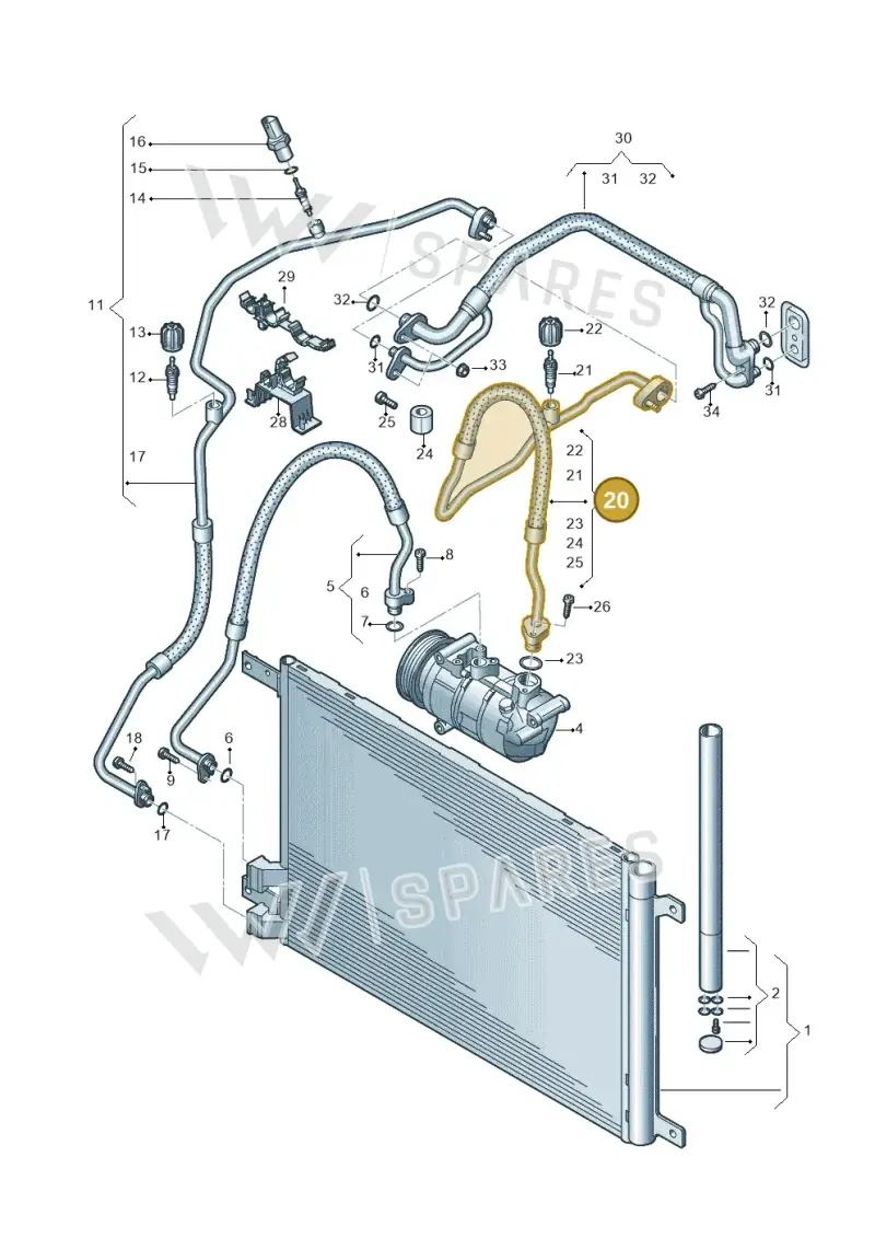 5QF816743N — Volkswagen Tiguan 2.0 (2023-) diagram 746260400, position 20