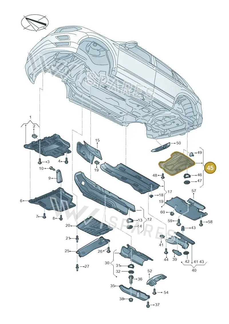 5QF825701F — Volkswagen Tiguan 2.0 4Motion (2017-2024) diagram 884825000, position 45