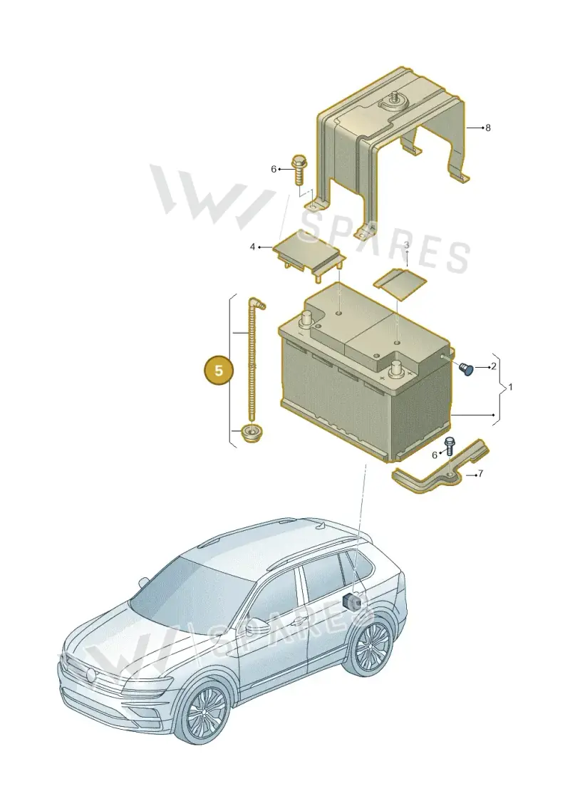 5QF955667A — Volkswagen Tiguan 2.0 4Motion (2016-2024) diagram 884915100, position 5