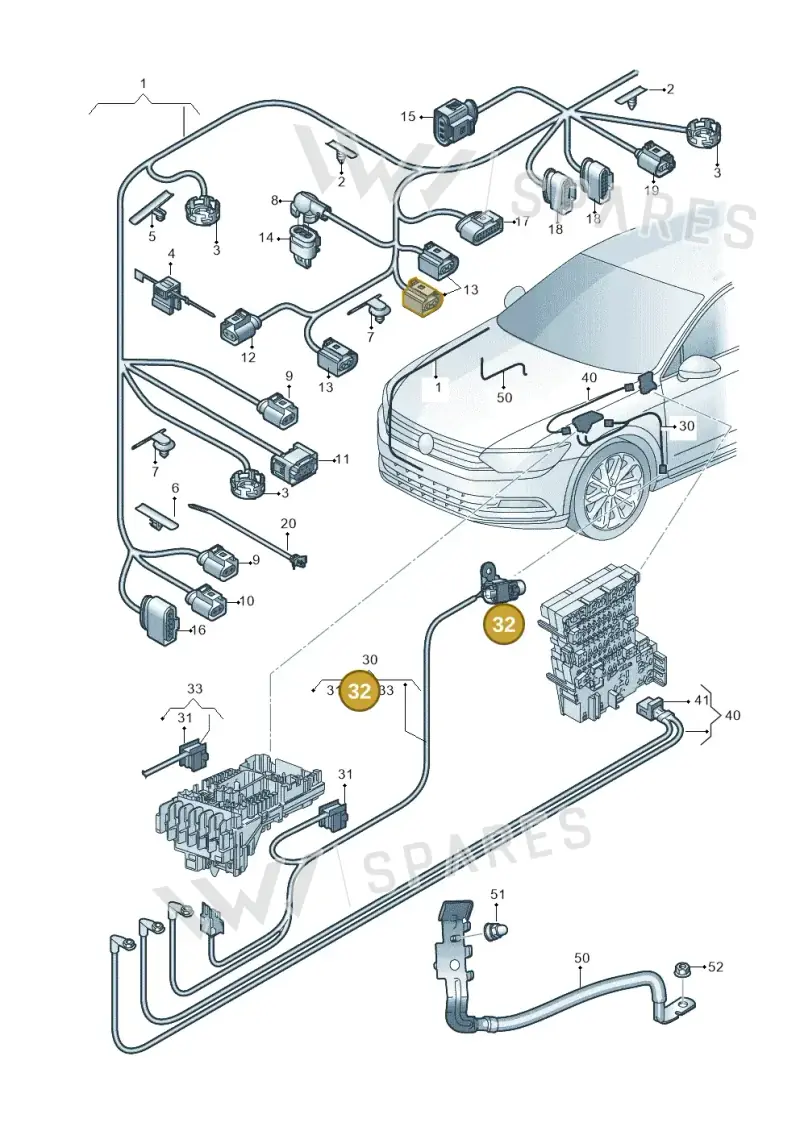 5QF972751 — Volkswagen Passat saloon (2014-2024) diagram 793971830, position 32