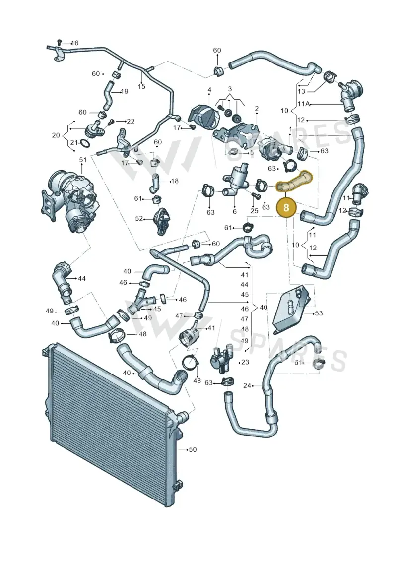 5QM122157K — Volkswagen Tiguan 2.0 4Motion (2017-2024) diagram 833121420, position 8