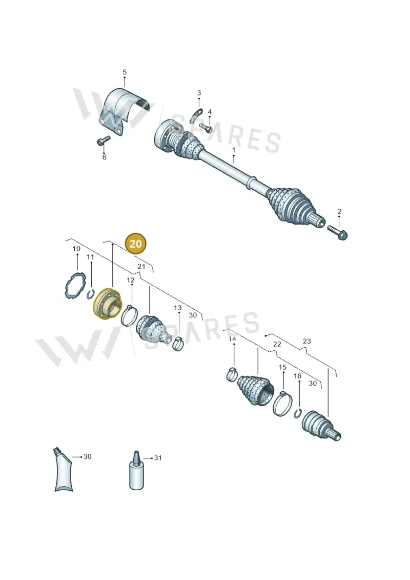 5QM498103 — Volkswagen Golf 1.6 (2015-2019) diagram 793407200, position 20