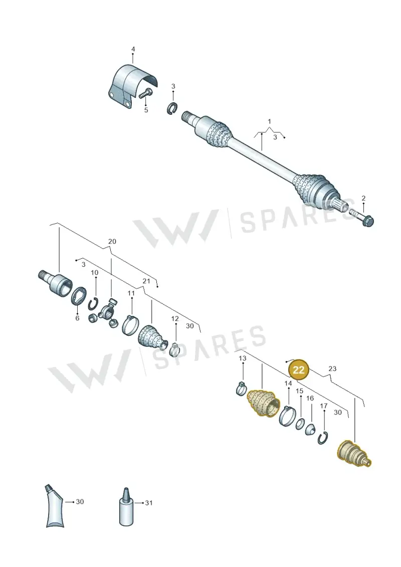 5QM498203 — Volkswagen Golf 1.4 BlueMotion (2014-2017) diagram 645407440, position 22