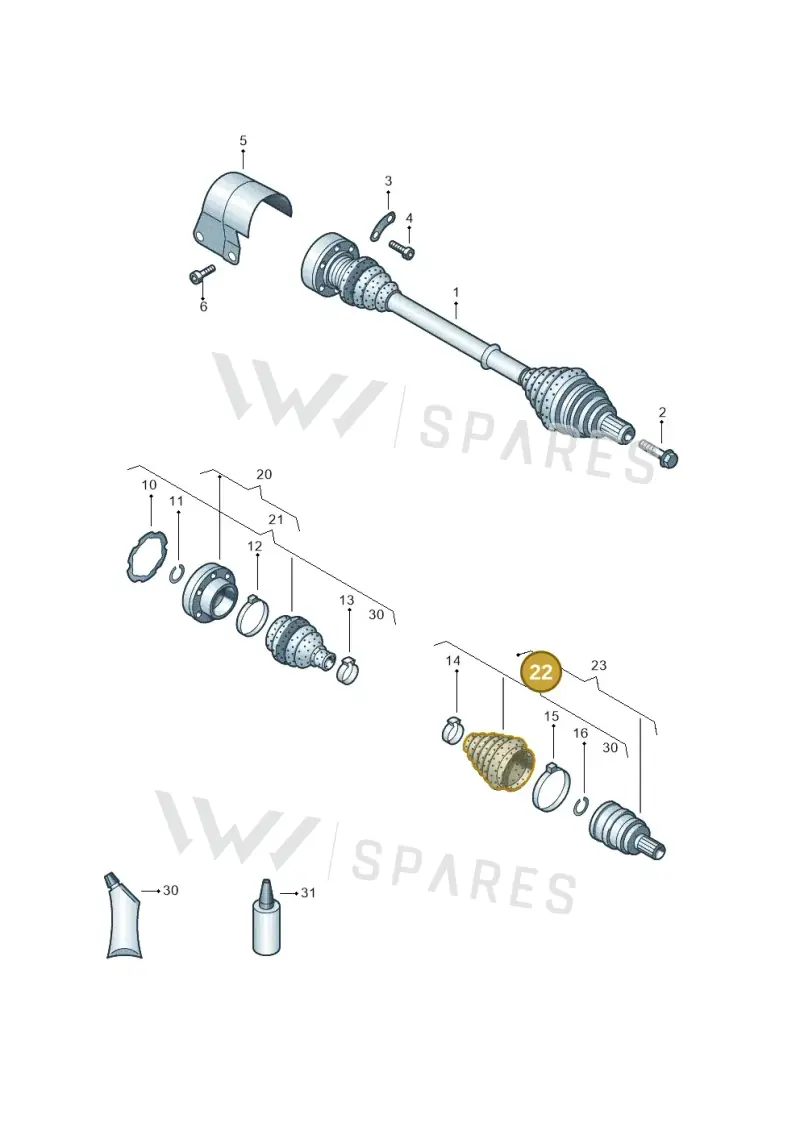 5QM498203 — Volkswagen Golf 1.6 (2015-2019) diagram 793407200, position 22