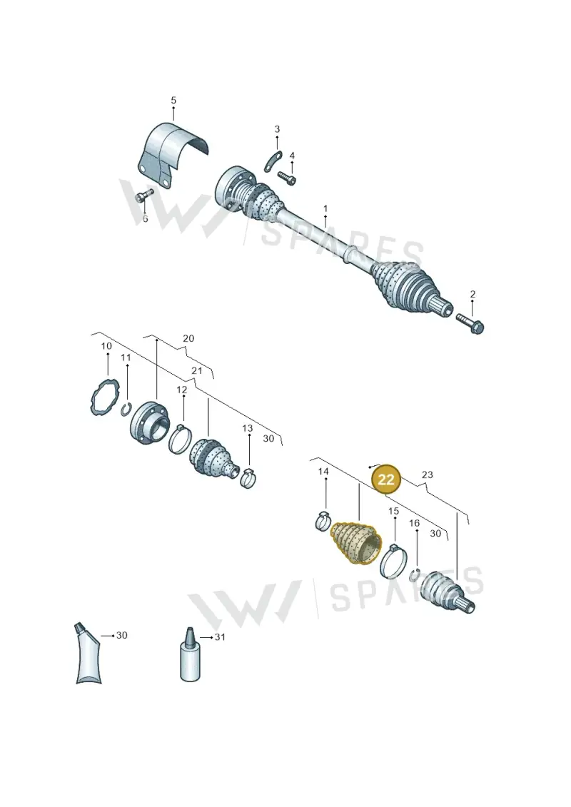 5QM498203B — Volkswagen Golf 1.6 (2015-2019) diagram 793407200, position 22
