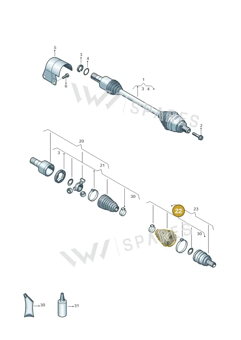 5QN498203B — Volkswagen Tiguan 2.0 4Motion (2017-2024) diagram 884407600, position 22