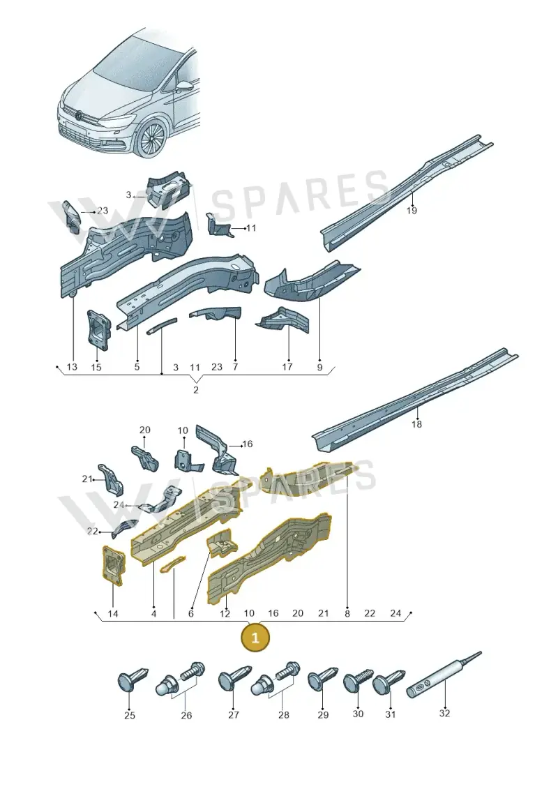 5QS802035 — Volkswagen Touran 2,0 BlueMotion (2015-2024) diagram 869803000, position 1