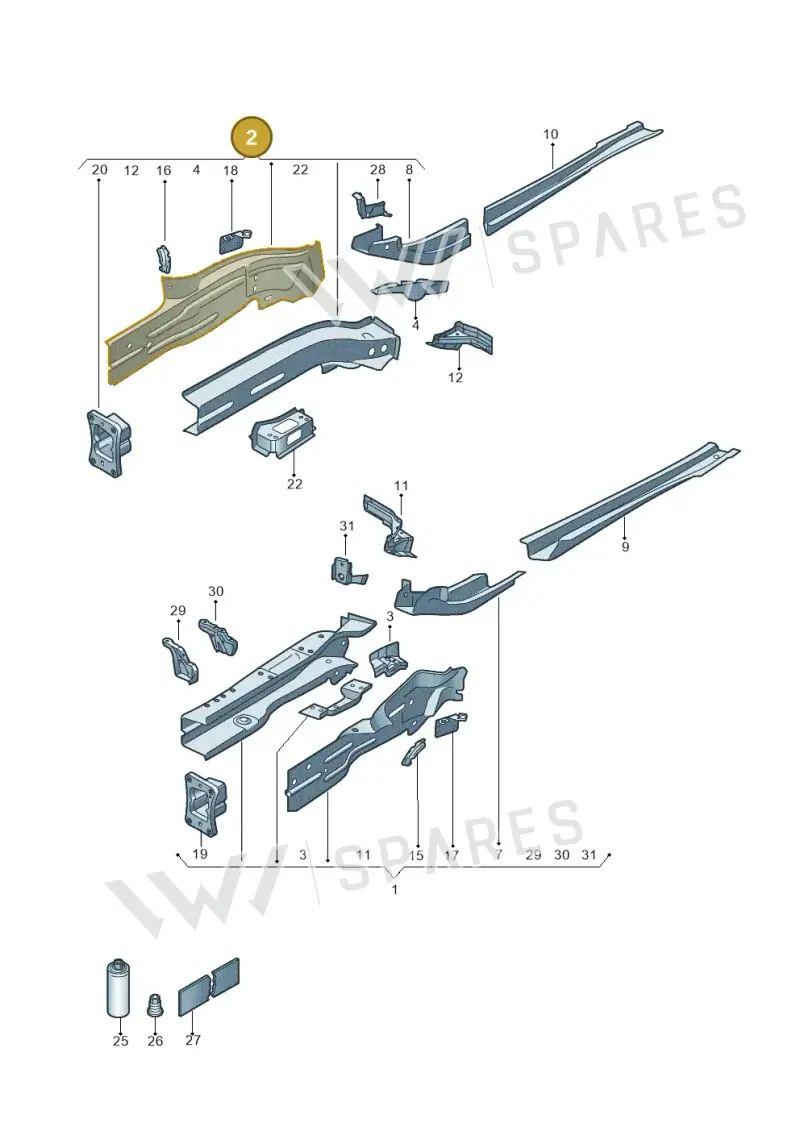 5QS802036D — Volkswagen Tiguan 2.0 4Motion (2016-2024) diagram 884803011, position 2