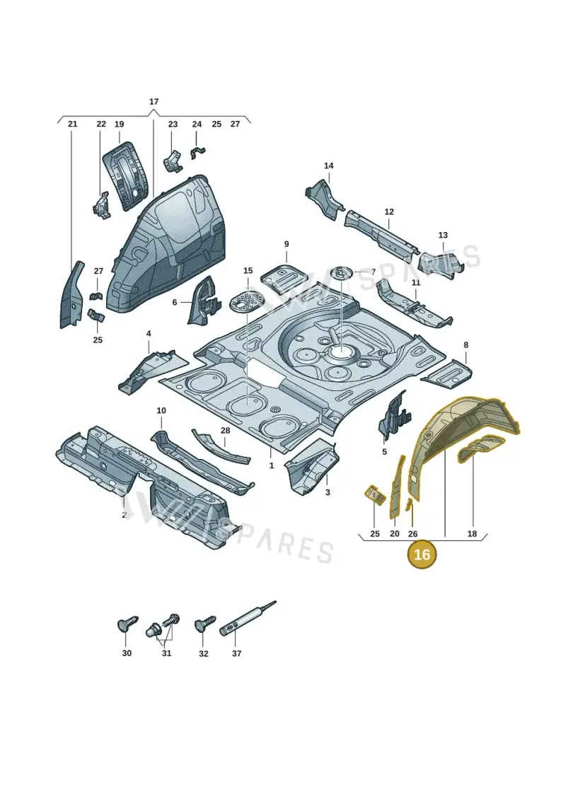 5QS809851 — Volkswagen Tiguan 2.0 (2023-) diagram 57x803350, position 16