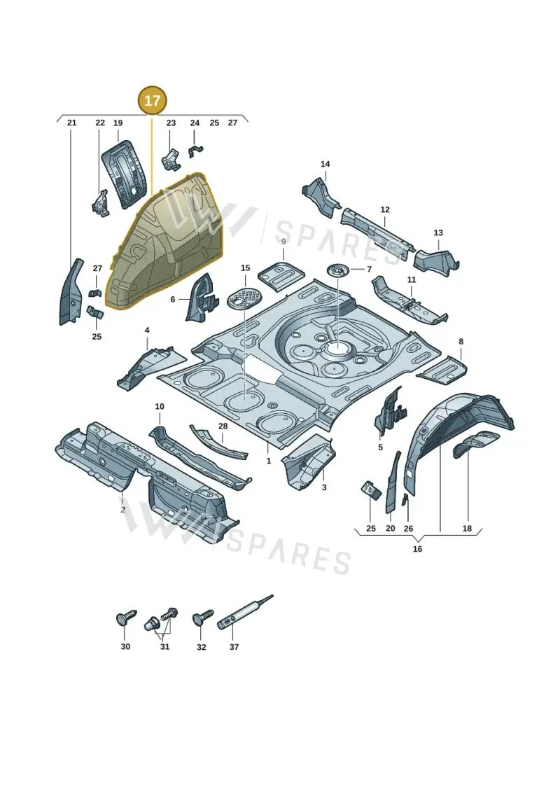 5QS809852 — Volkswagen Tiguan 2.0 (2023-) diagram 57x803350, position 17