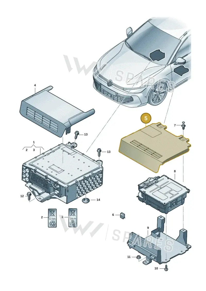 5QS907318 — Volkswagen Tiguan 2.0 (2023-) diagram 3j0915050, position 5