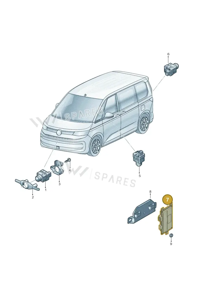 5QS907556 — Volkswagen Multivan (2021-) diagram 7t0907125, position 7