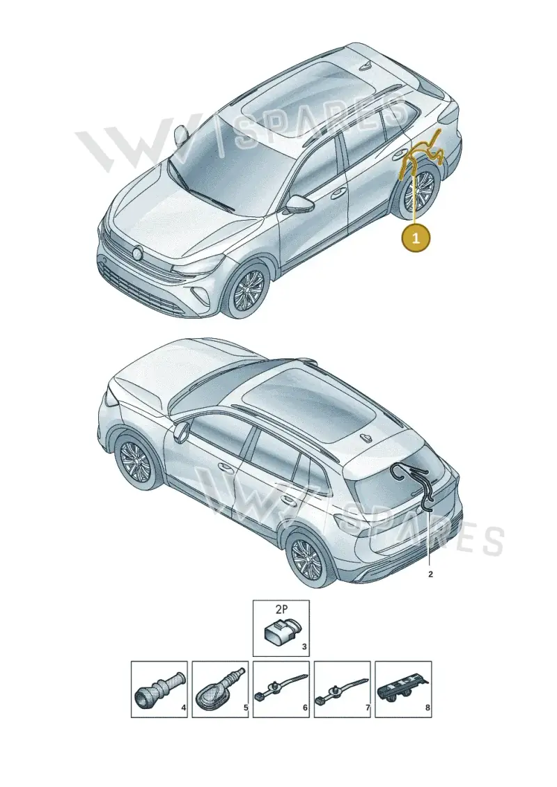 5QS927902AA — Volkswagen Tiguan (2023-2025) diagram 57x972700, position 1