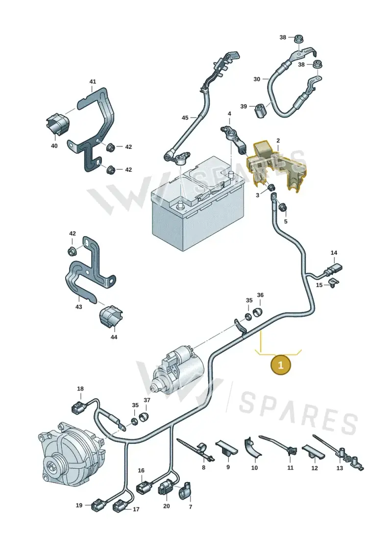 5QS971230R — Volkswagen Tiguan (2023-2025) diagram 3j0971100, position 1