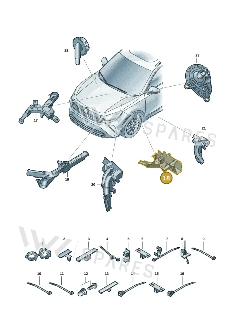 5QS971615A — Volkswagen Tiguan 2.0 (2023-) diagram 57x971801, position 18