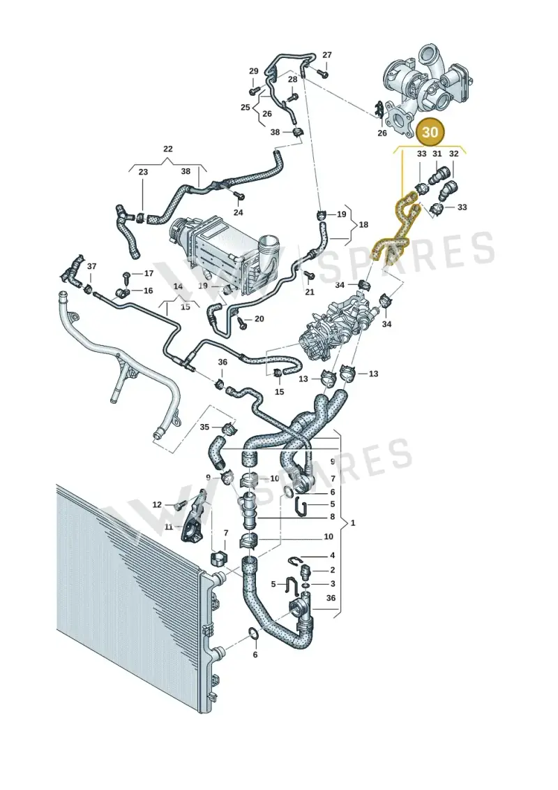 5R3121156 — Volkswagen Caddy Maxi Kombi (2020-2024) diagram 869121303, position 30
