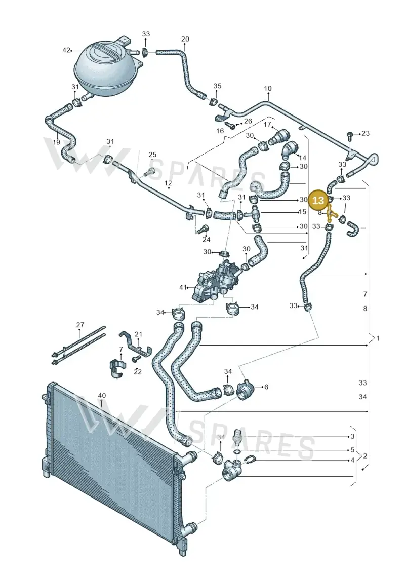 5R3122073B — Volkswagen Caddy Maxi Kombi (2020-2024) diagram 866121300, position 13