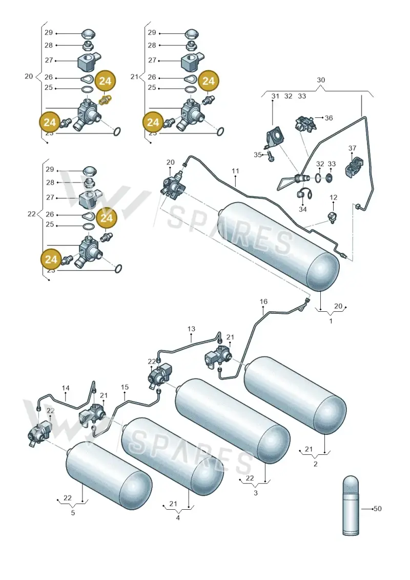 5R3201124 — Volkswagen Caddy Maxi Kombi (2020-2024) diagram 2ka201005, position 24