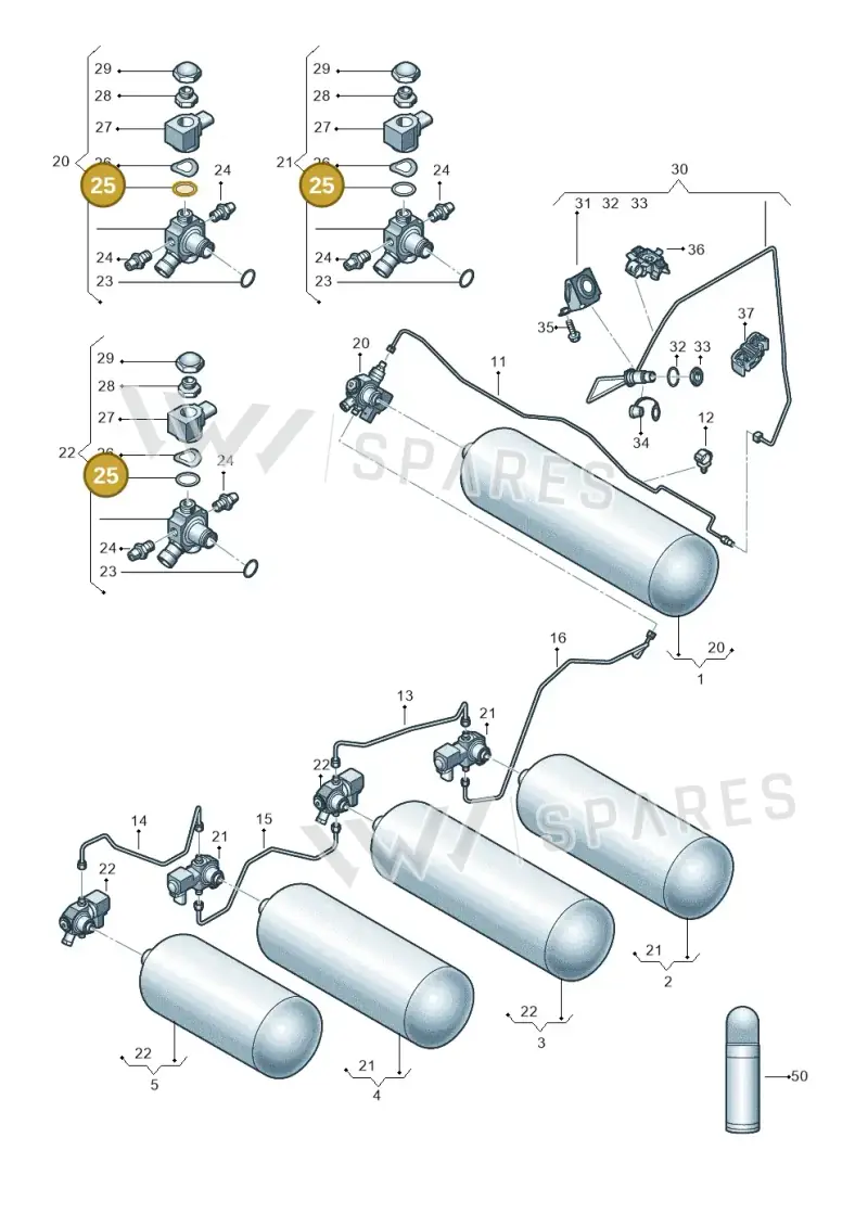 5R3201174 — Volkswagen Caddy Maxi Kombi (2020-2024) diagram 2ka201005, position 25